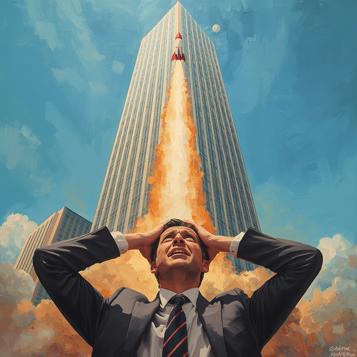 Frustrated Investor on Wall Street