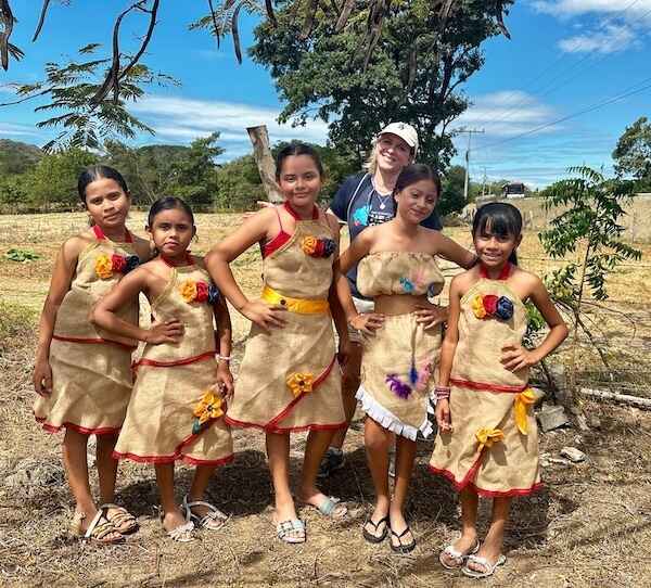 girls in indigenous inspired dress