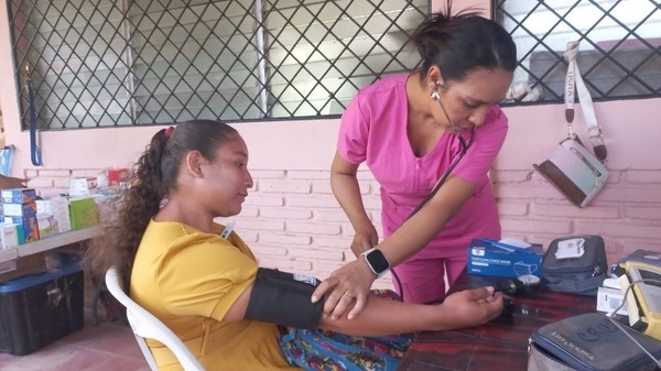 taking blood pressure