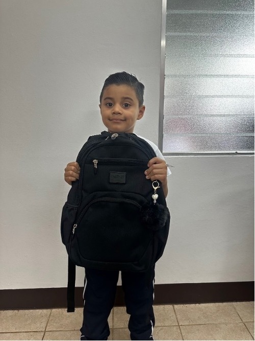 Boy with backpack