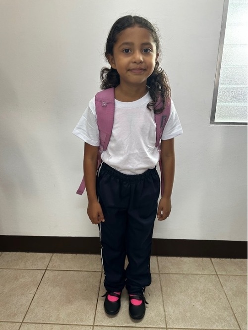 Girl with backpack