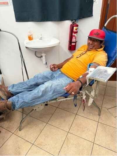 Man donating blood