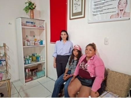 Mother and daughter meeting specialist