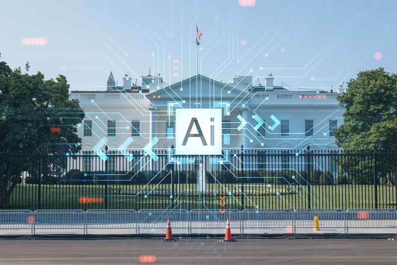 AI symbol over the White House