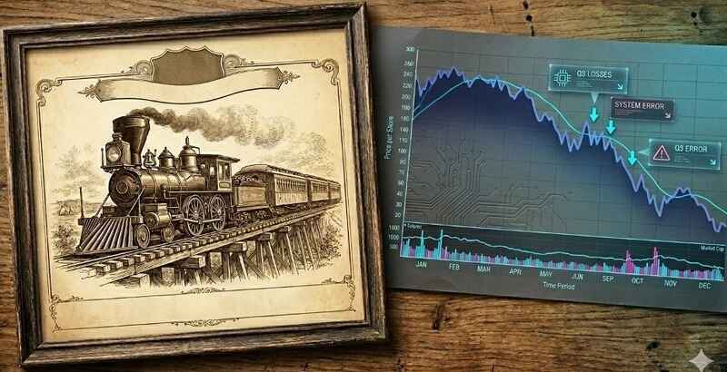 Vintage railroad illustration - stock chart